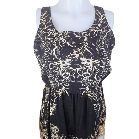 Free People Brown Tan Floral Leaf Lace High Low Women's Dress S - Picture 2 of 6
